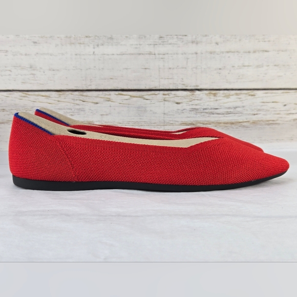 Rothy's Ballet Flats Pointed Toe Bright Red Women's Size 8 - Picture 6 of 14